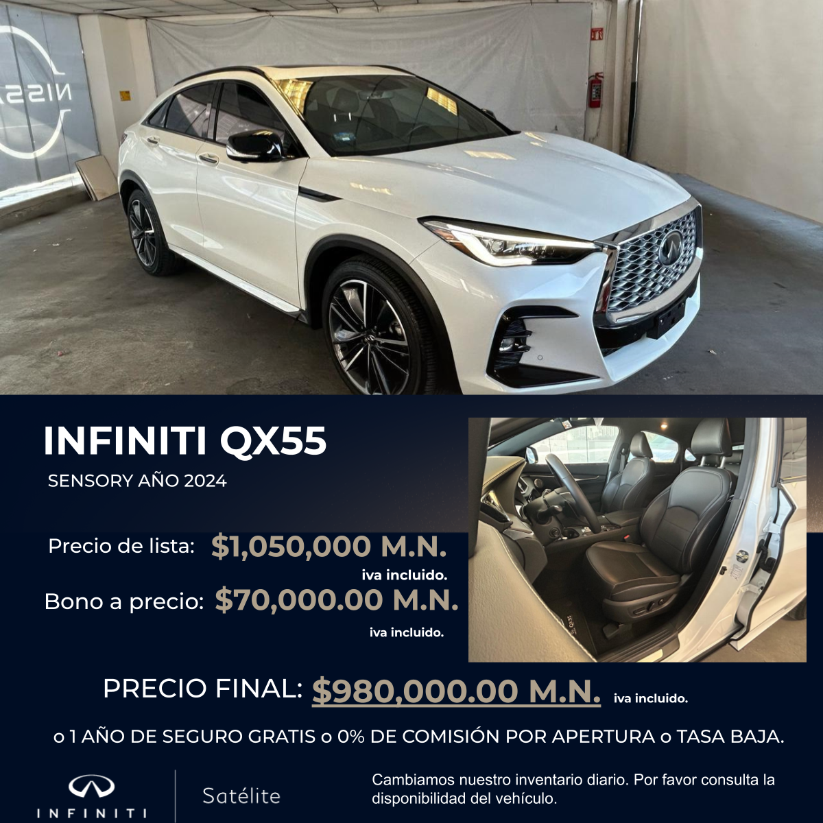 Tu INFINITI QX55 Seminueva está aquí